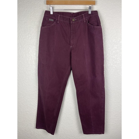 Vintage Wranglers Womens Highrise Jeans Size 14 Maroon Western Rodeo 80's 90's‎ - Picture 1 of 8